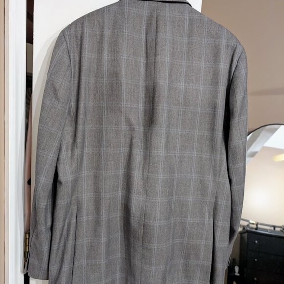 Mens Michael Kors Gray Blue Plaid Sports Blazer Jacket 46L NEW - Picture 7 of 10